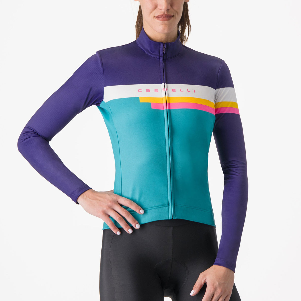 Maglia donna maniche lunghe Castelli Tornare - Azzurro - A
