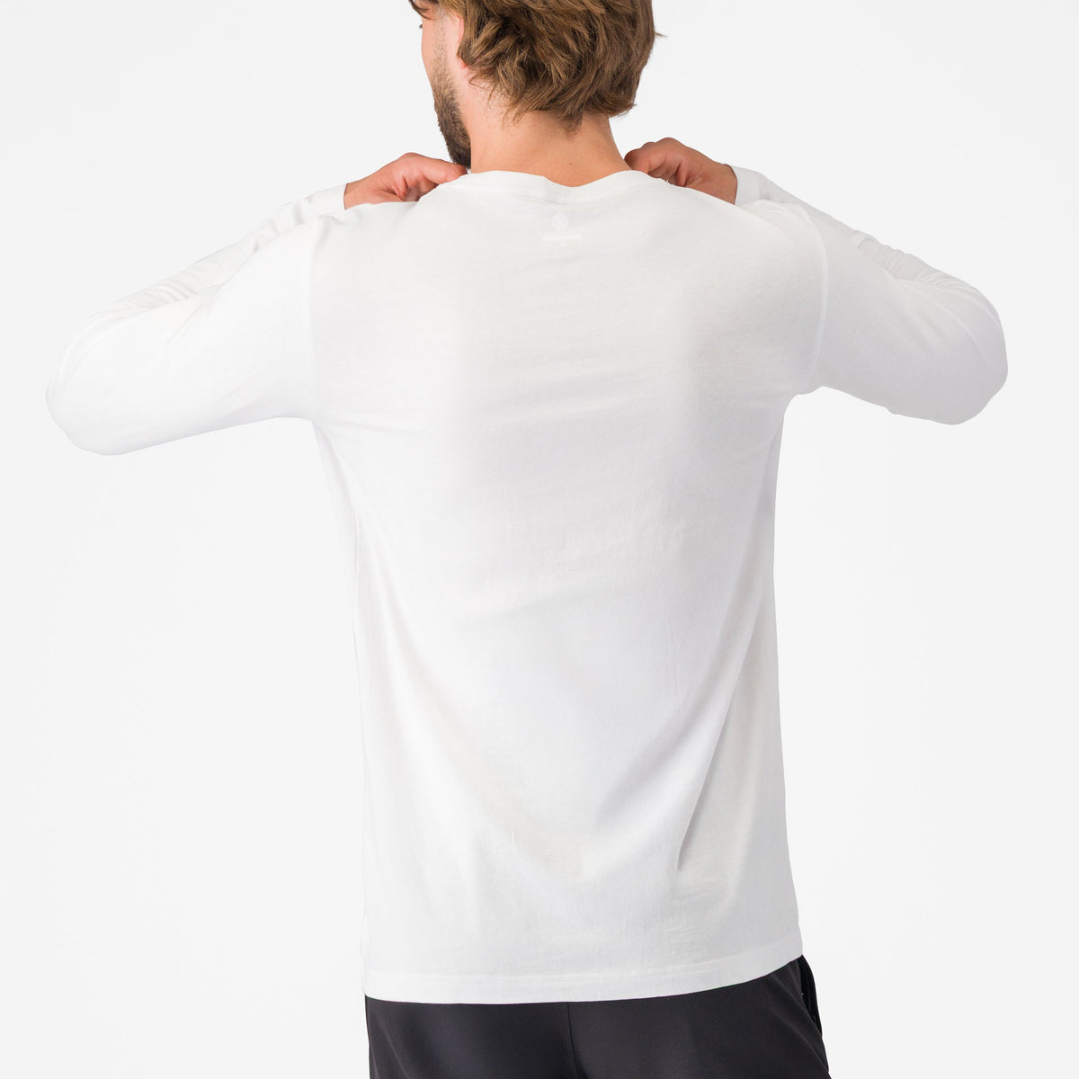 T-Shirt manga larga Castelli Logo Tee - Blanco