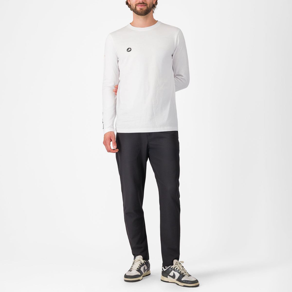 T-Shirt manga larga Castelli Logo Tee - Blanco