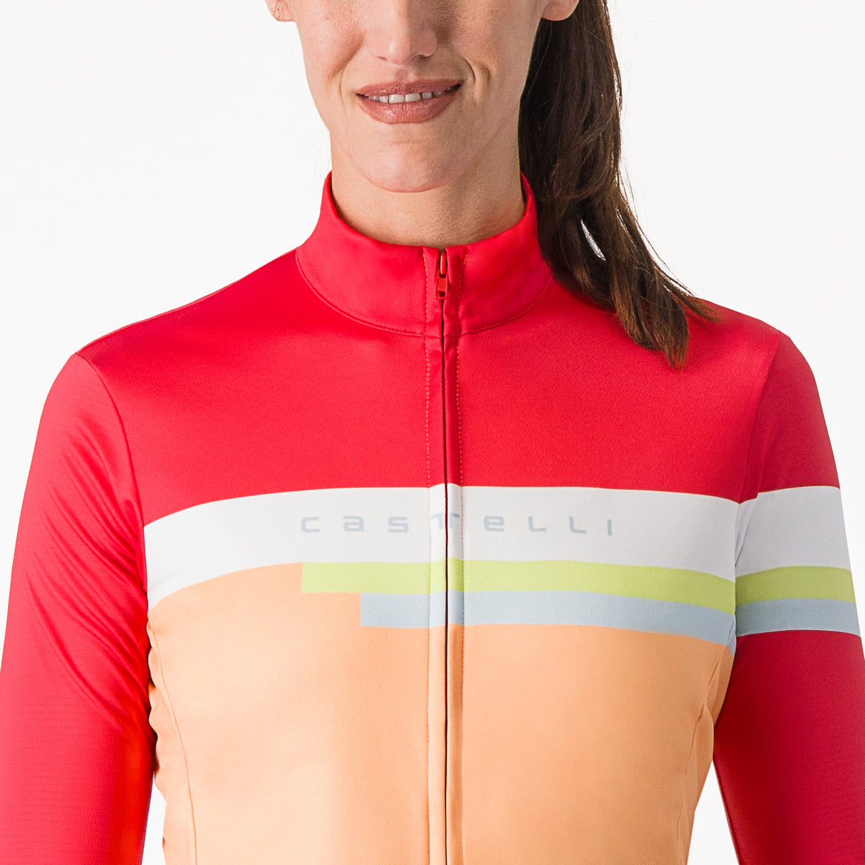 Maglia donna maniche lunghe Castelli Tornare - Arancio - Q