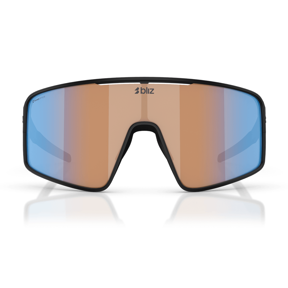 Occhiali Bliz P001 - Matt Black Coral-Orange Mirror Blue - L