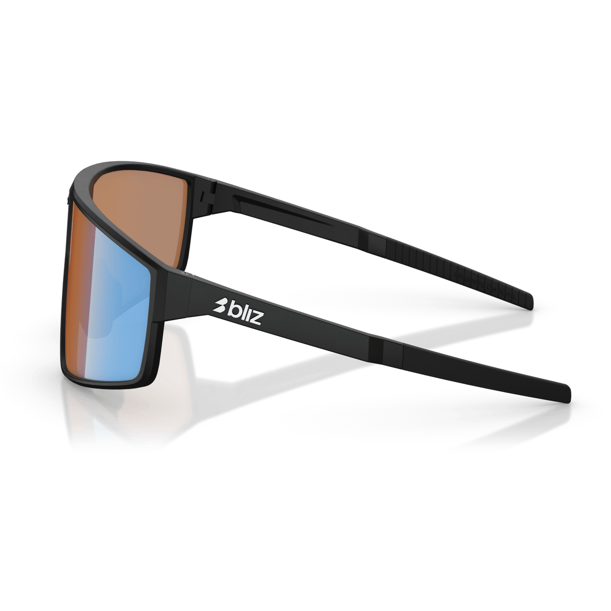 Occhiali Bliz P002 - Matt Black Coral-Orange Mirror Blue - L