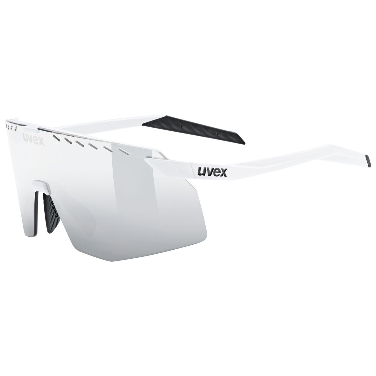Uvex Pace Stage Glasses - White Matt Mirror Silver