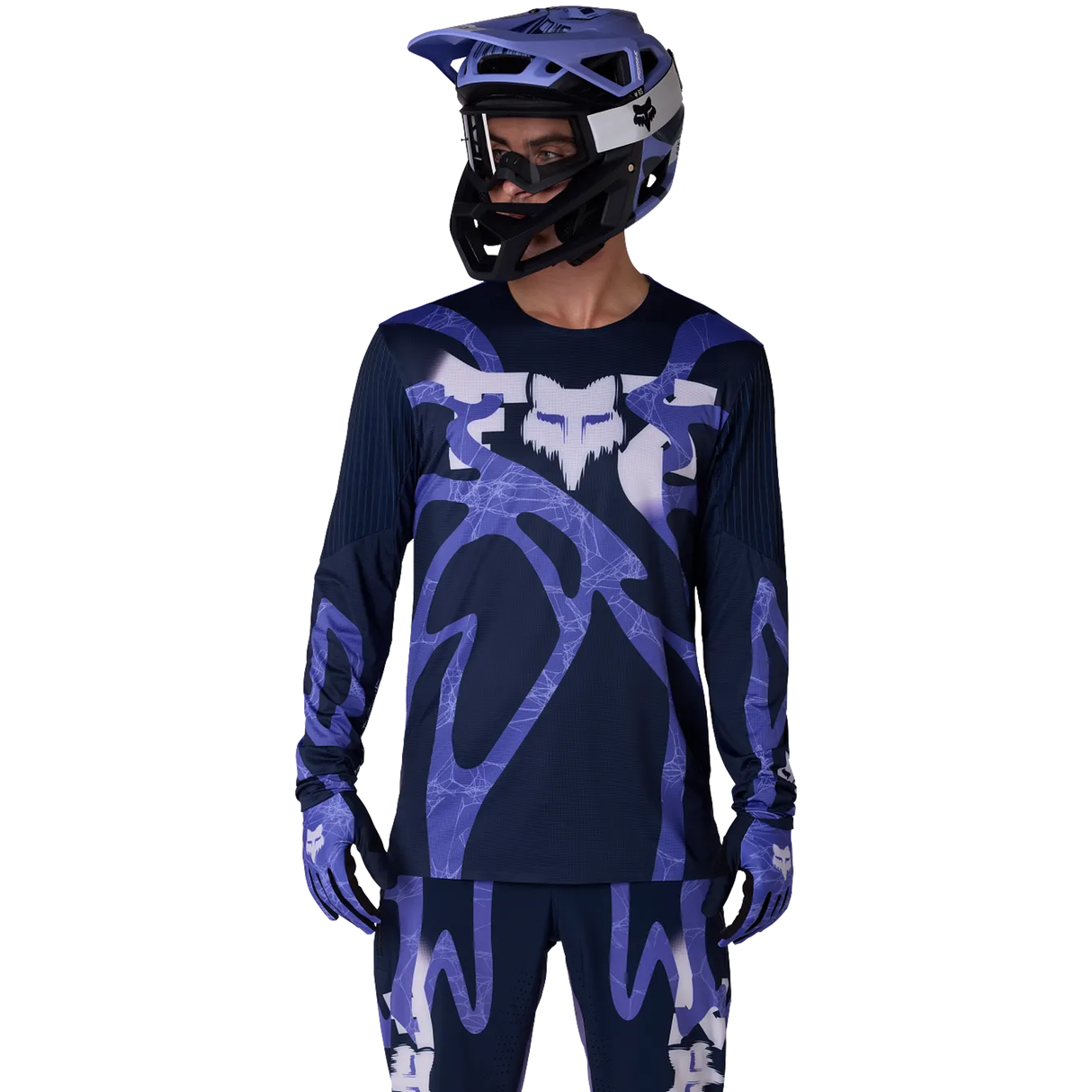 MTB-Langarmtrikot Fox Flexair Diffuse - Lila