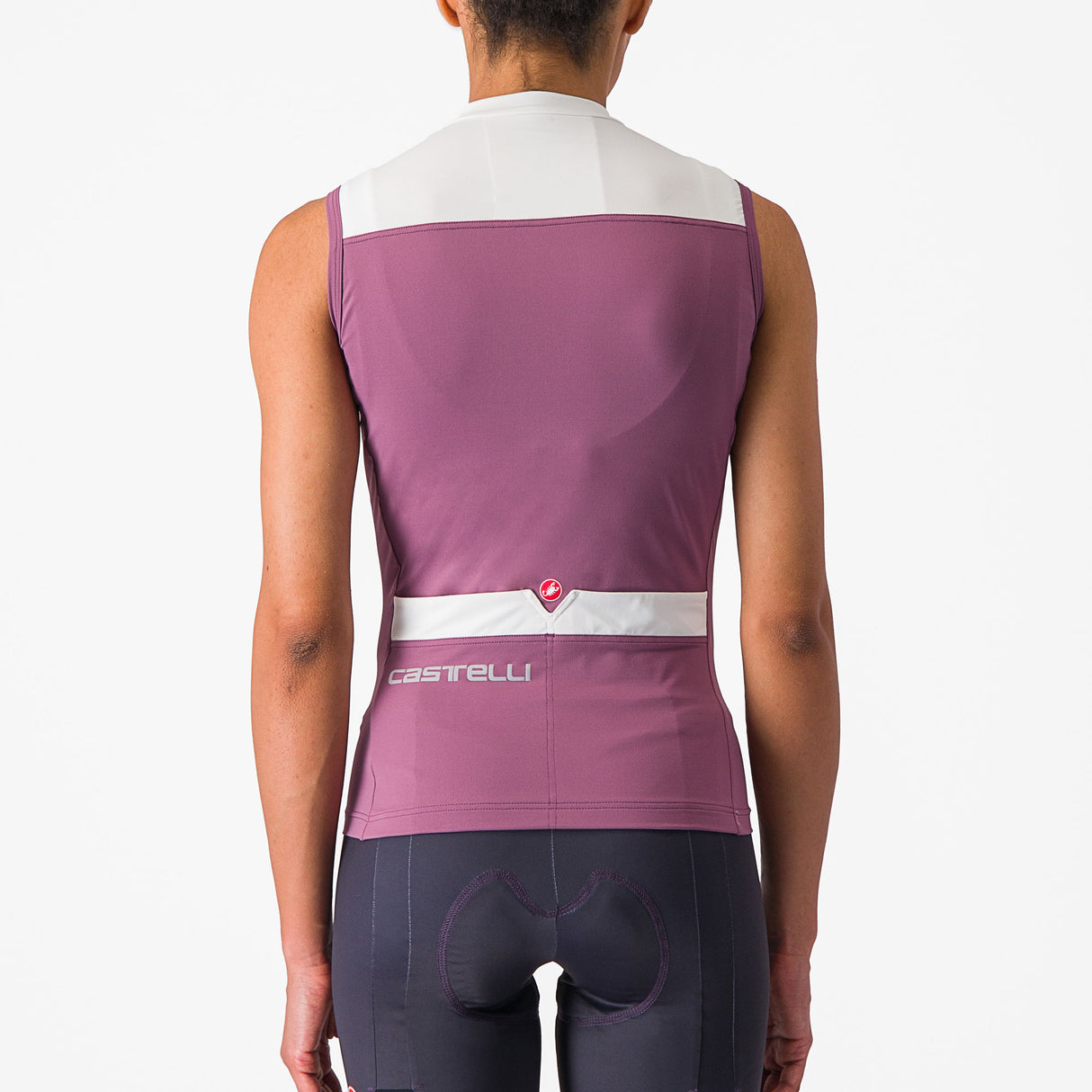 Maglia donna senza maniche Castelli Solaris - Bianco viola - N