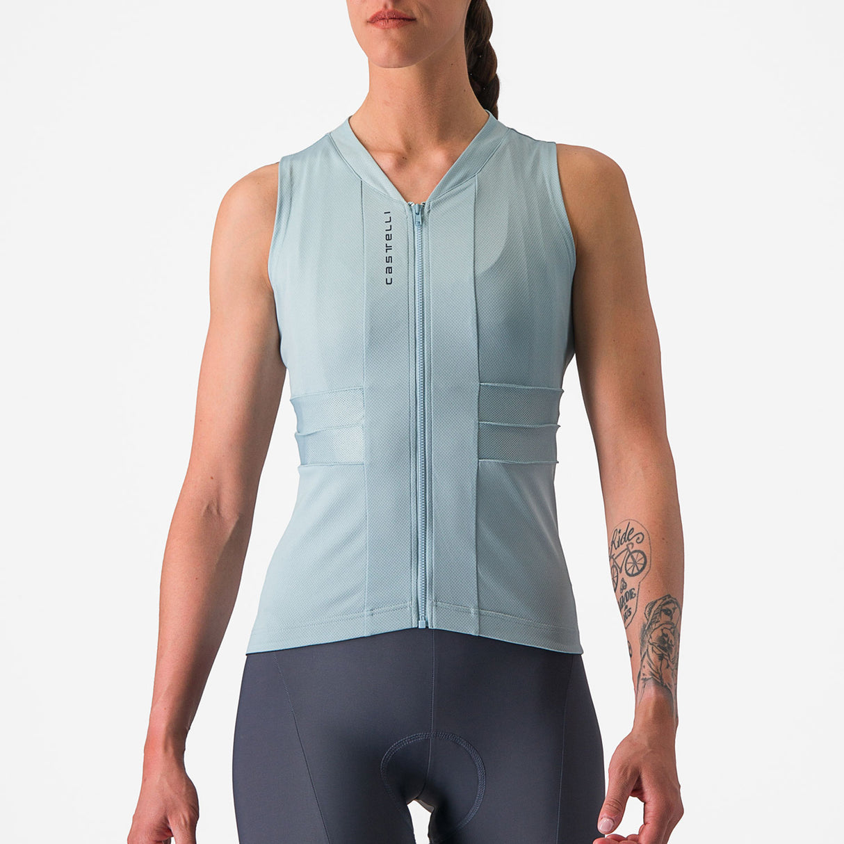 Maglia donna senza maniche Castelli Anima 4 - Azzurro chiaro - H