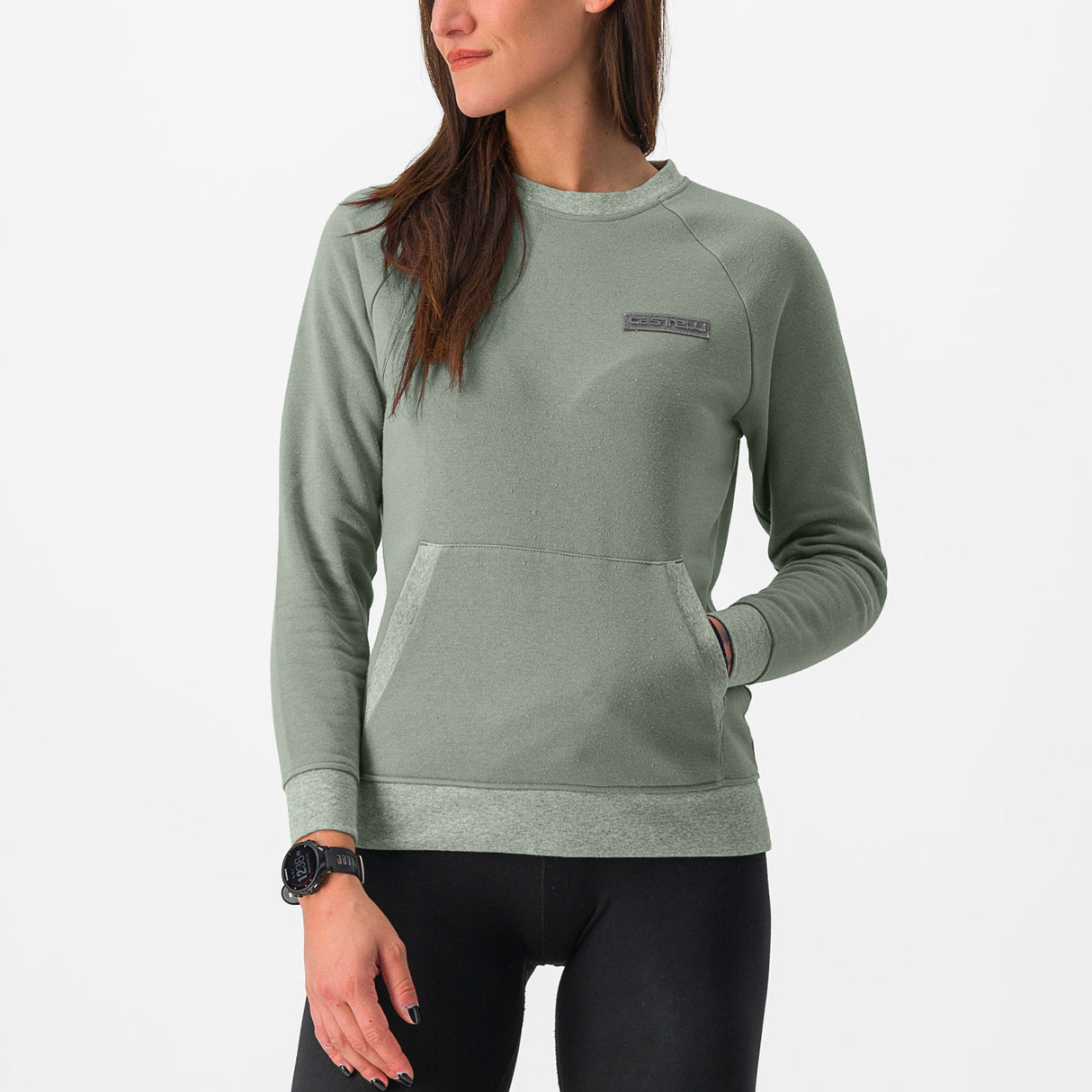 Felpa donna Castelli Logo - Verde - H
