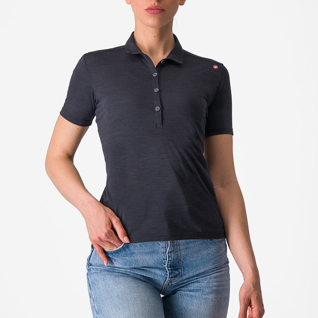 Polo donna Castelli Merino - Nero - H