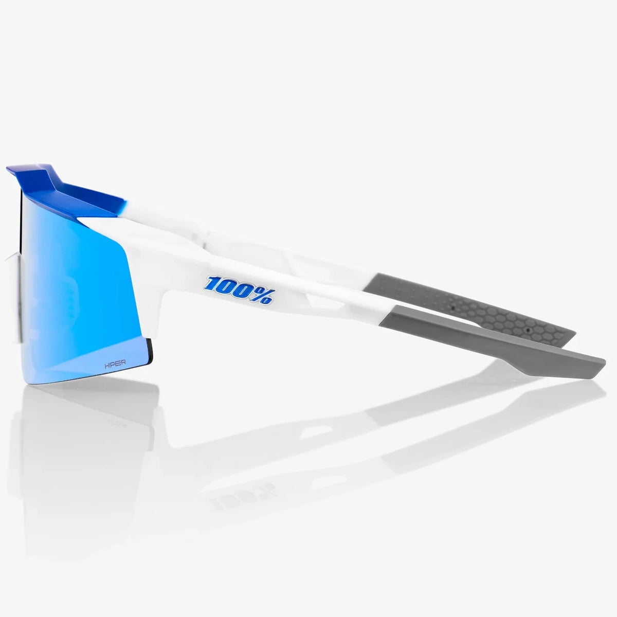 Occhiali 100% Speedcraft SL - Matte White Metallic Blue HiPER Blue Mirror
