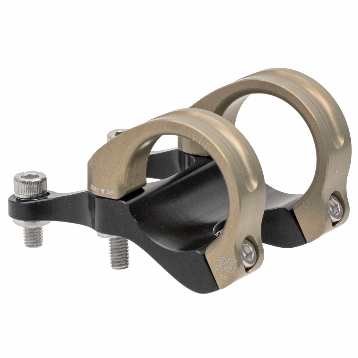 Attacco manubrio Renthal Integra 35 RISE 0mm - Nero oro Renthal