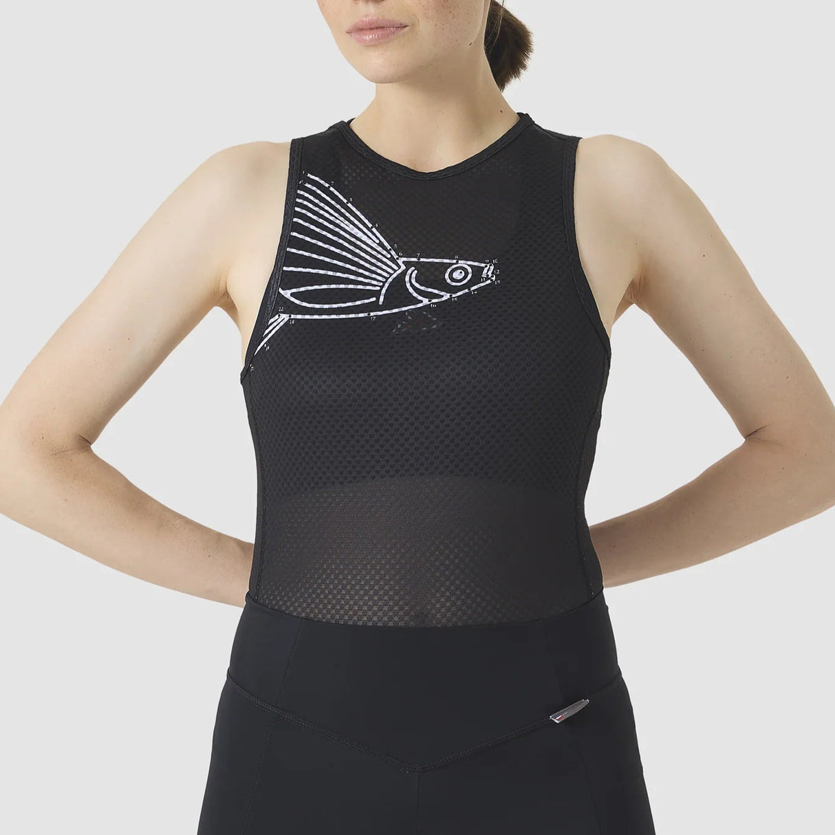 Maglia intima senza maniche donna Cafe du Cycliste Liliane - Nero - P