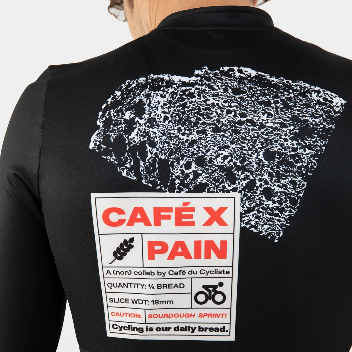 Maglia Cafe du Cycliste maniche lunghe Midweight Constance Pain - Nero