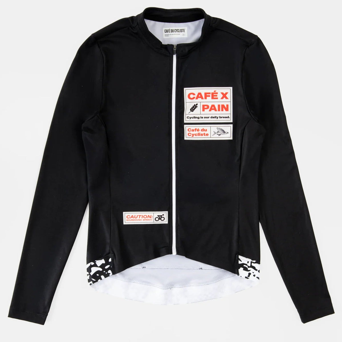 Maglia Cafe du Cycliste maniche lunghe Midweight Constance Pain - Nero