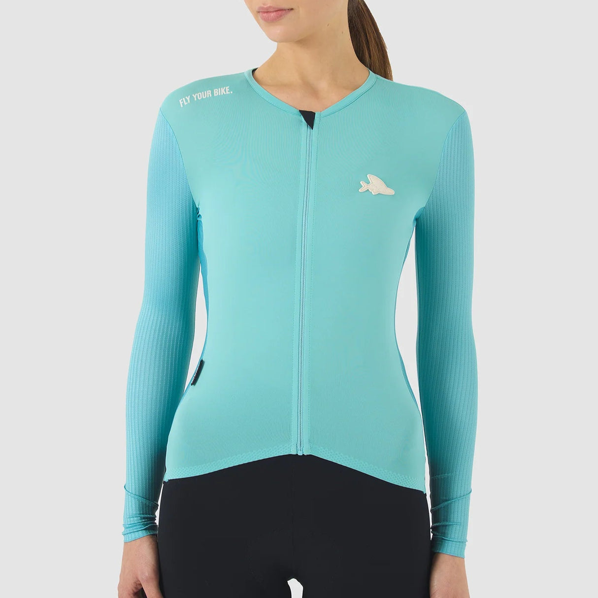 Maglia donna maniche lunghe Cafe du Cycliste Roxane - Azzurro - L