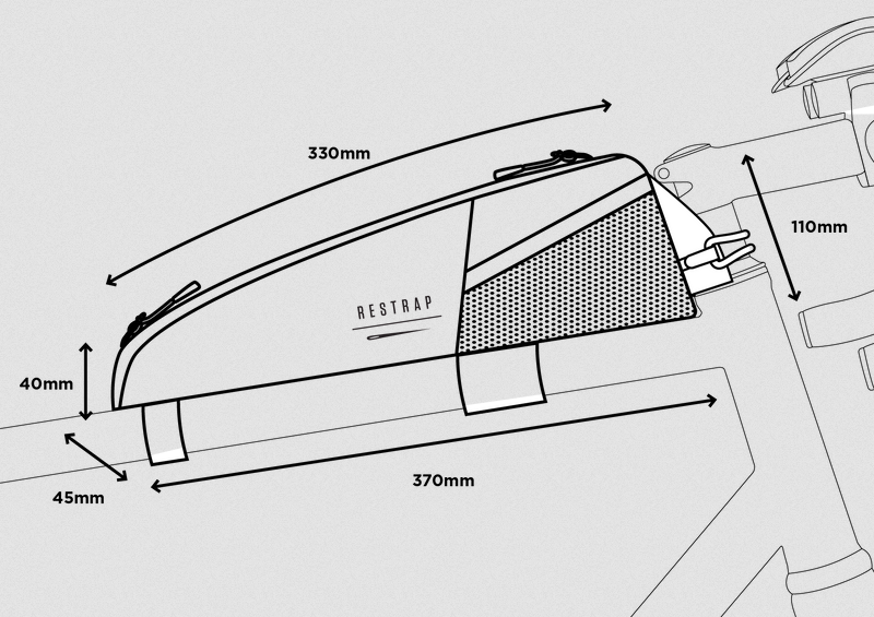 Borsa telaio Restrap Race Top Tube 1.5L - Nero Restrap