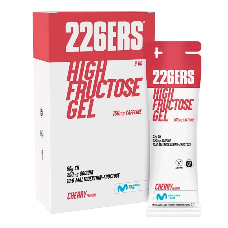 Boîte High Fructose Gel 160 mg Caffeine 226ers 6x80g - Cerise