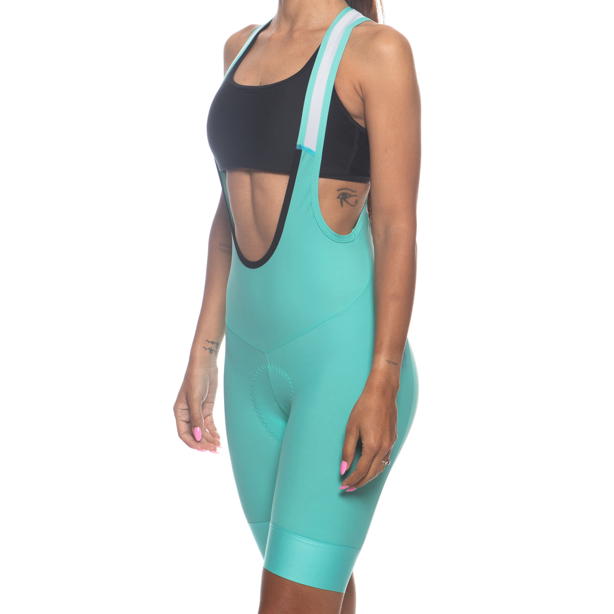 Jëuf Train women bib shorts - Light blue