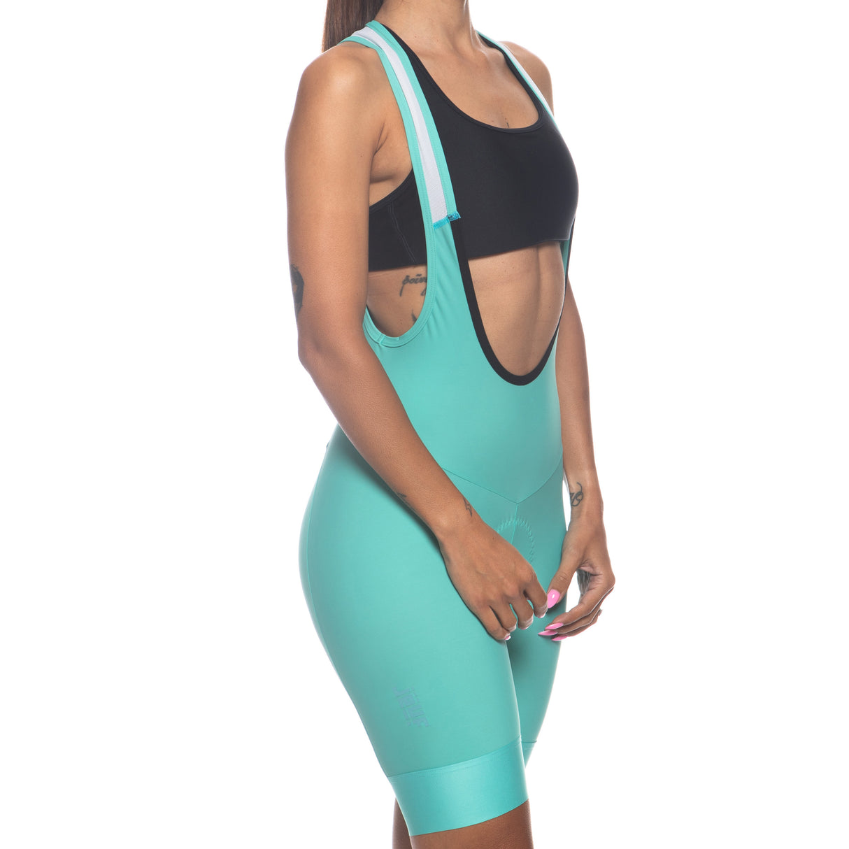 Jëuf Train women bib shorts - Light blue