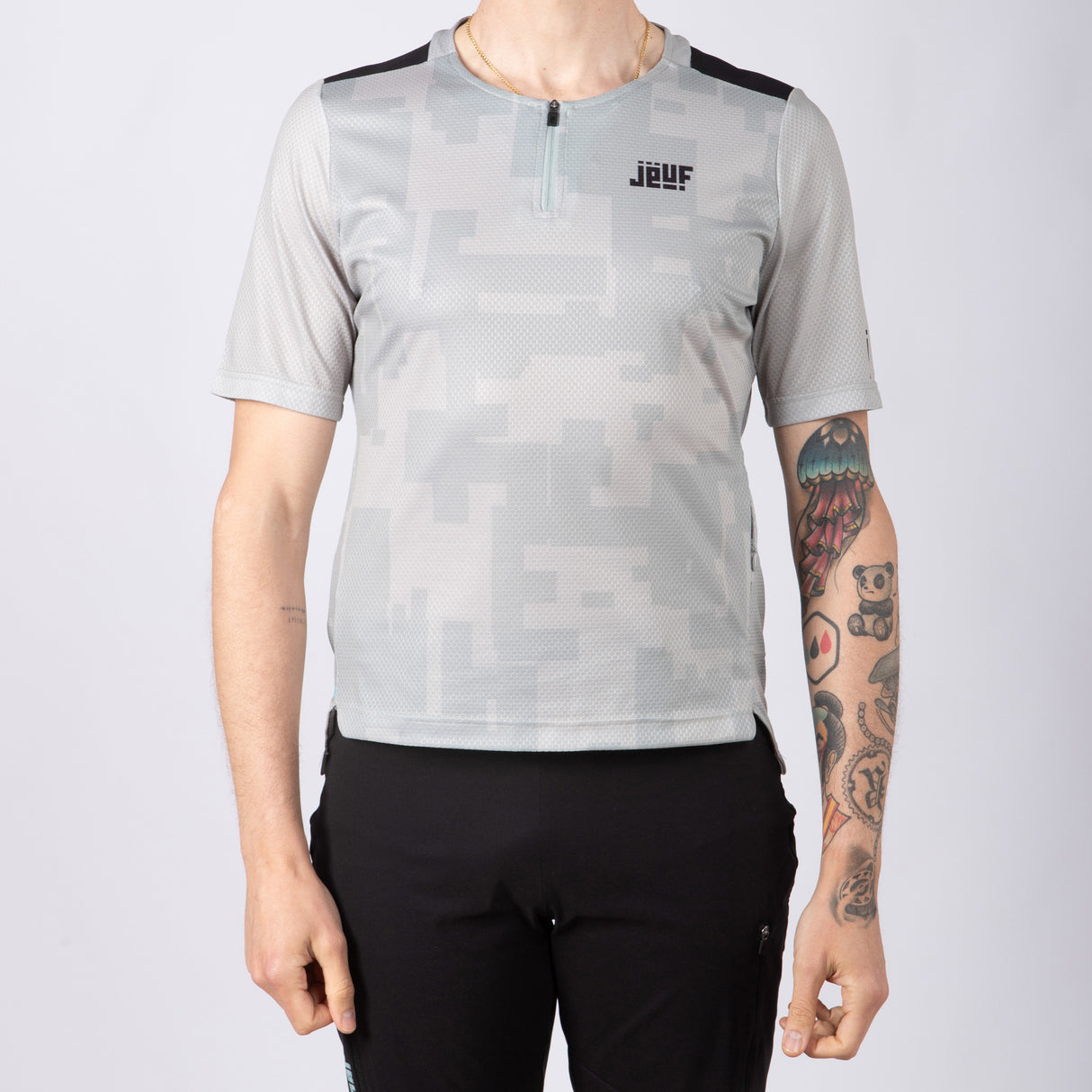 Maglia Jëuf Pro Gravel con zip - Grigio - G