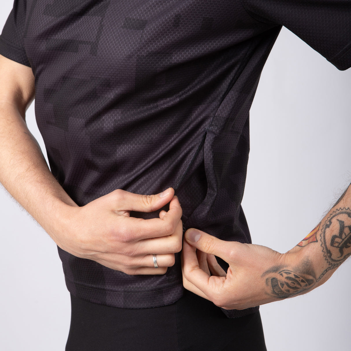 Maglia Jëuf Pro Gravel con zip - Nero - P