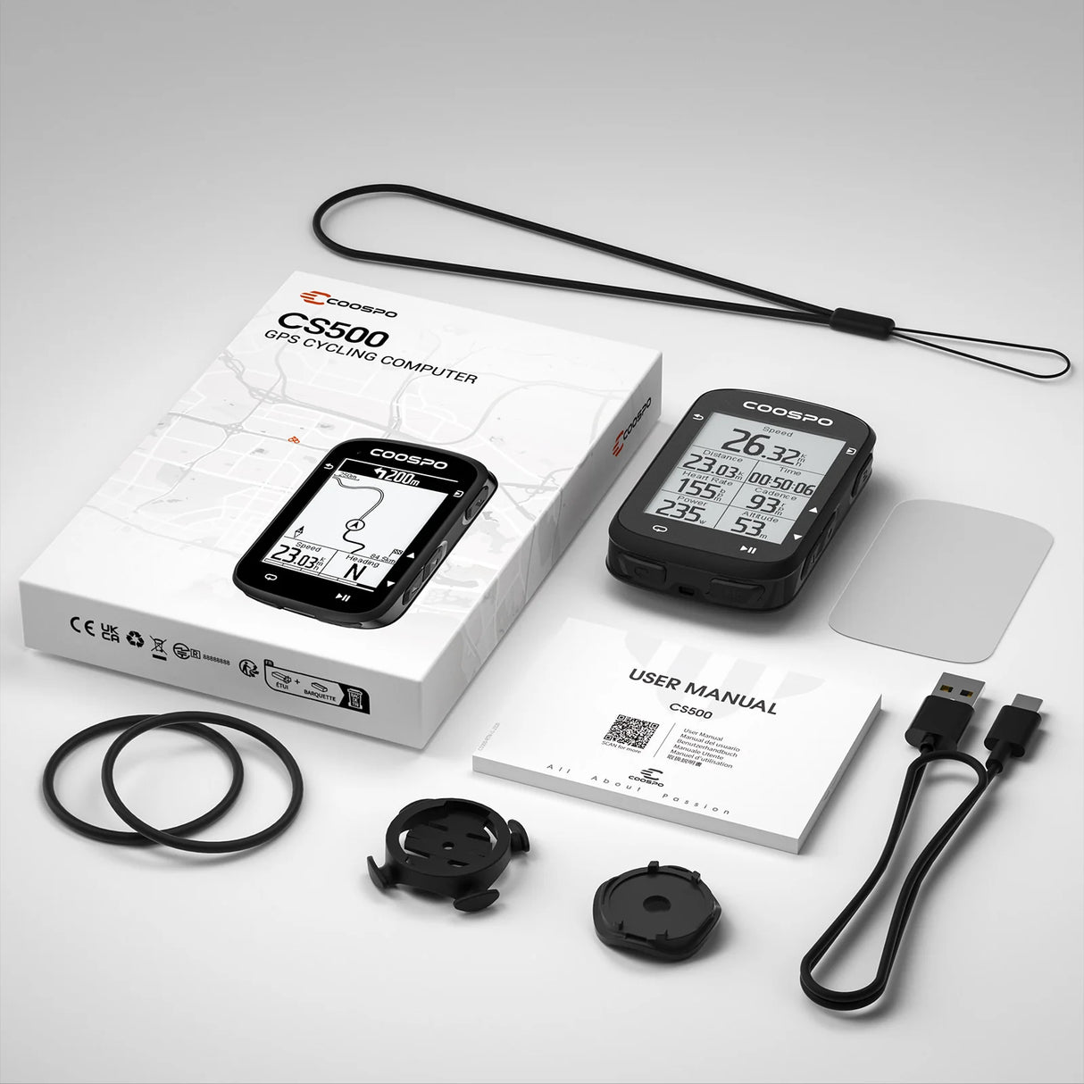 Ciclocomputer Coospo Gps CS500 - Nero COOSPO