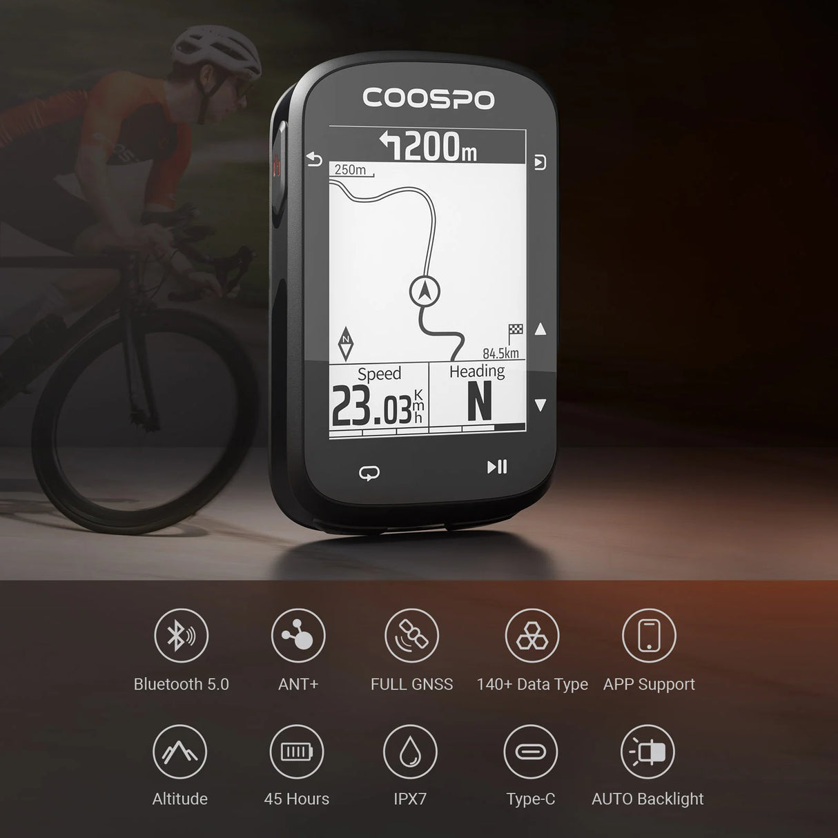 Ciclocomputer Coospo Gps CS500 - Nero COOSPO