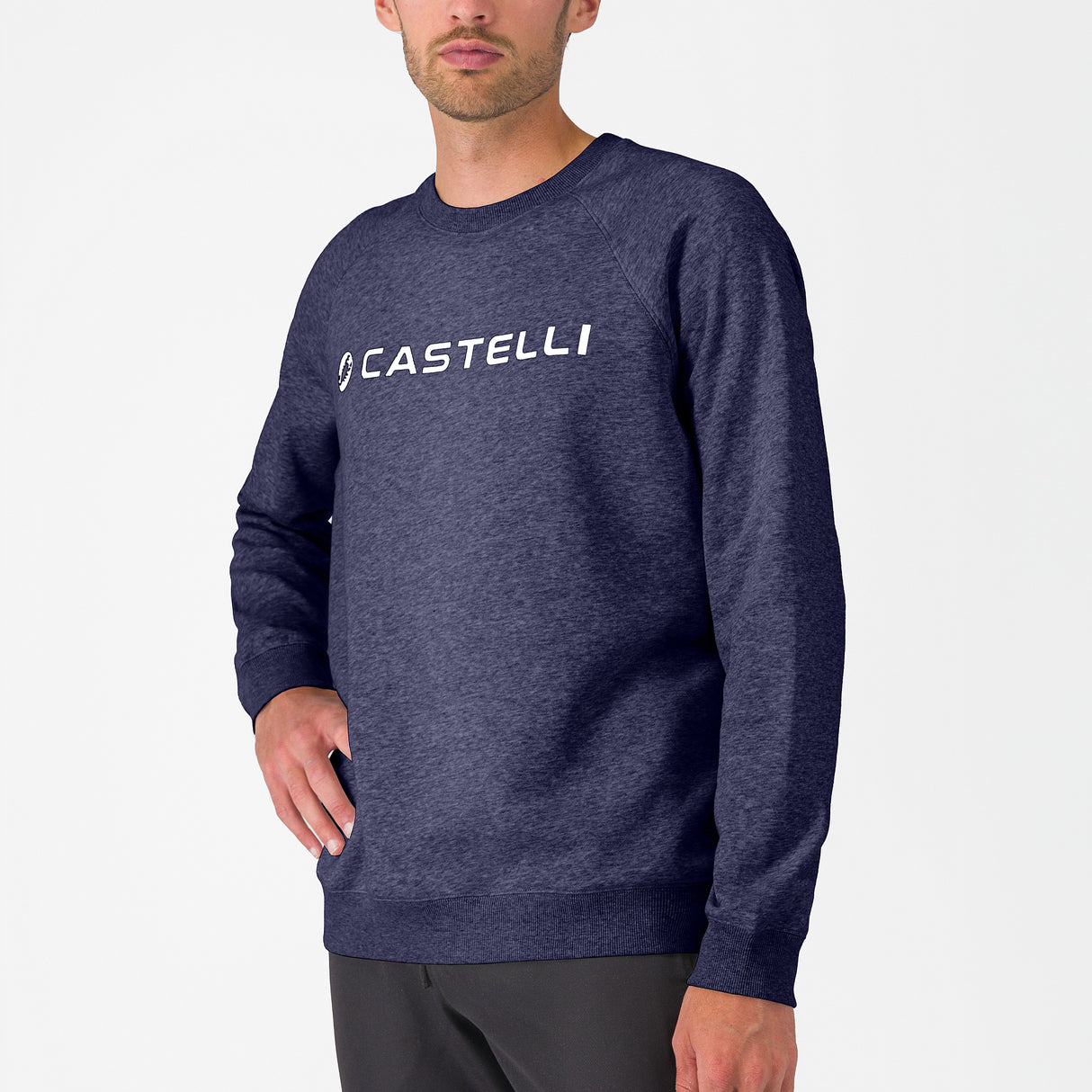 Sweatshirt ohne Kapuze Castelli Logo - Blau