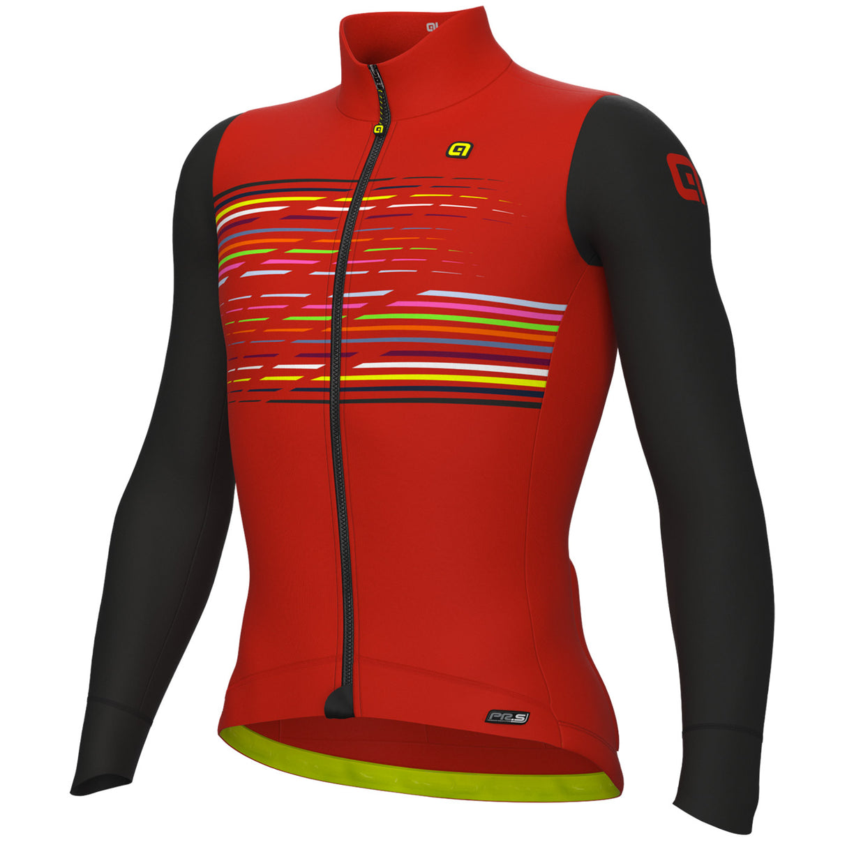 Maglia maniche lunghe Ale PR-S Logo - Rosso nero - H