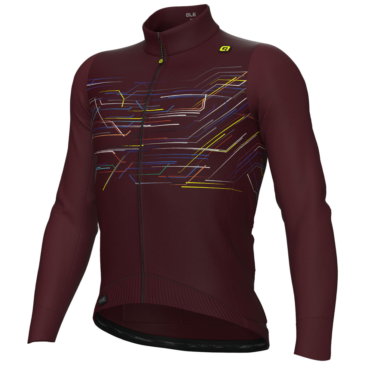 Maglia maniche lunghe Ale PR-E Megabyte - Bordeaux - M