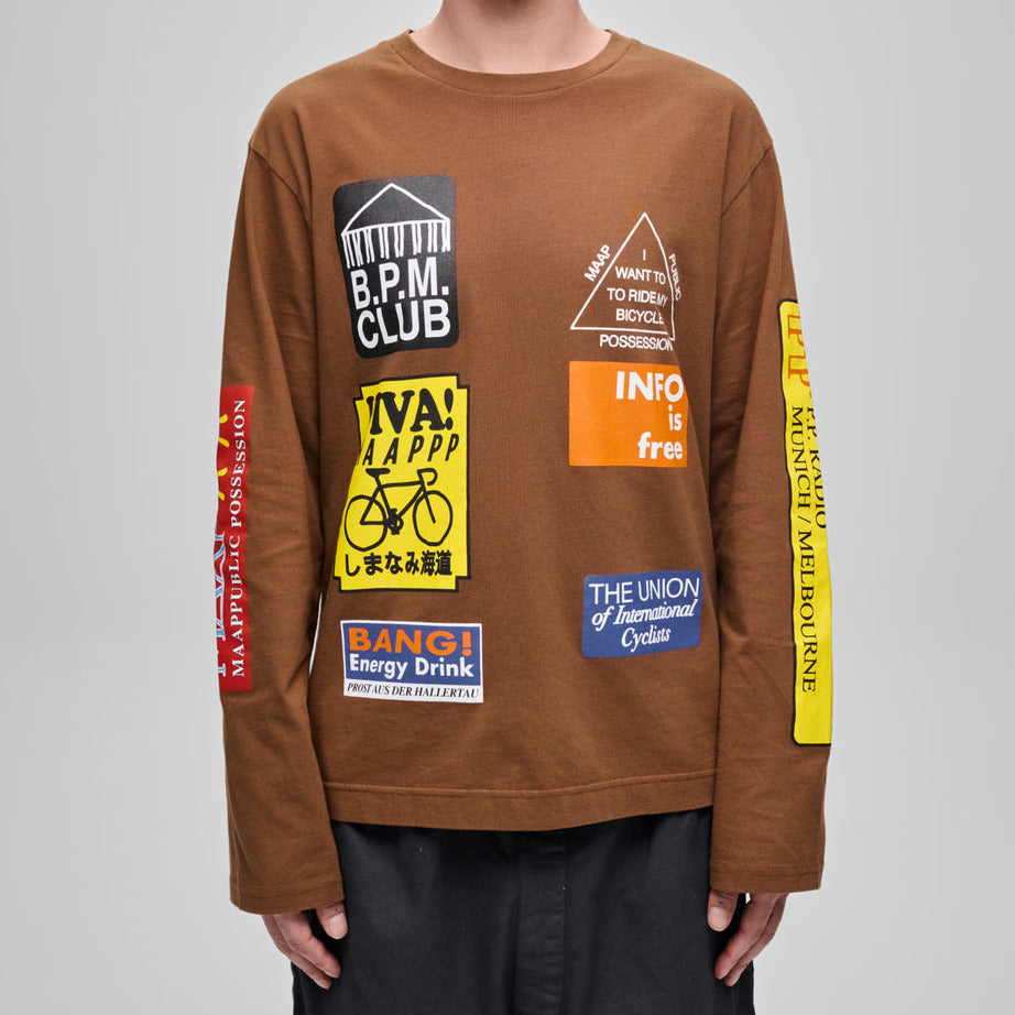 T-shirt maniche lunghe Maap Public Possession - Marrone