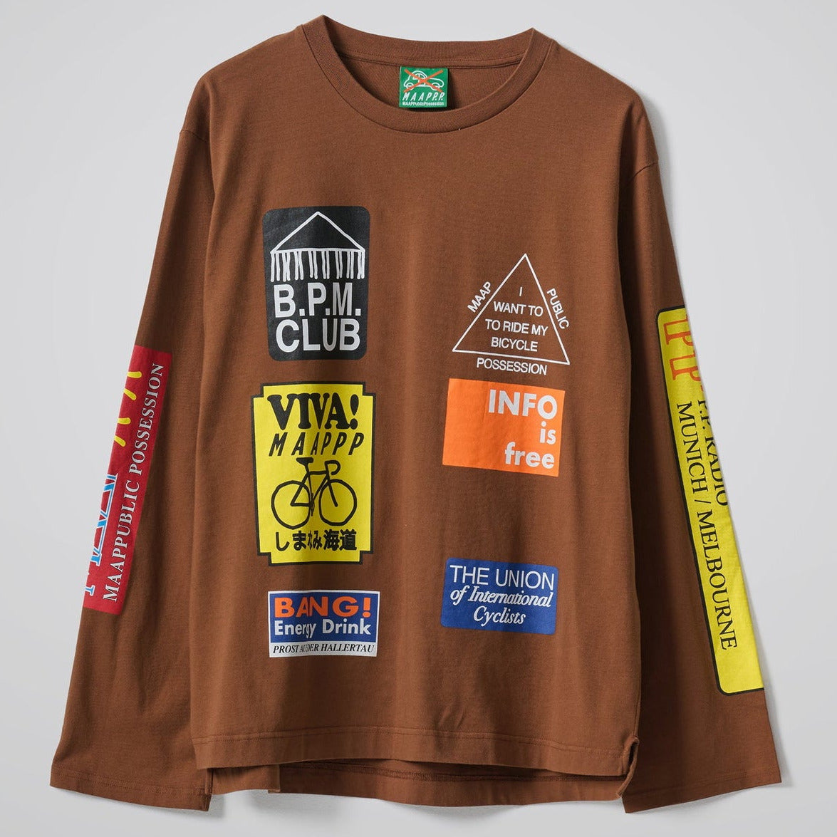 T-shirt maniche lunghe Maap Public Possession - Marrone