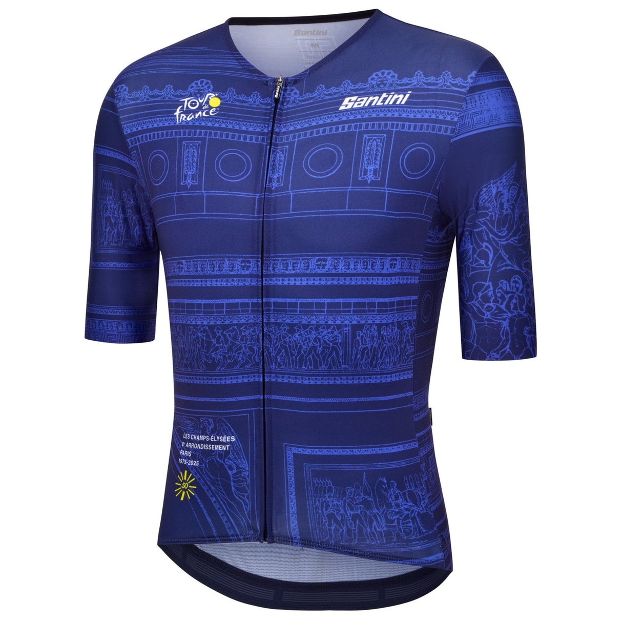 Maglia Santini Tour de France Arc de Triomphe - Blu Santini