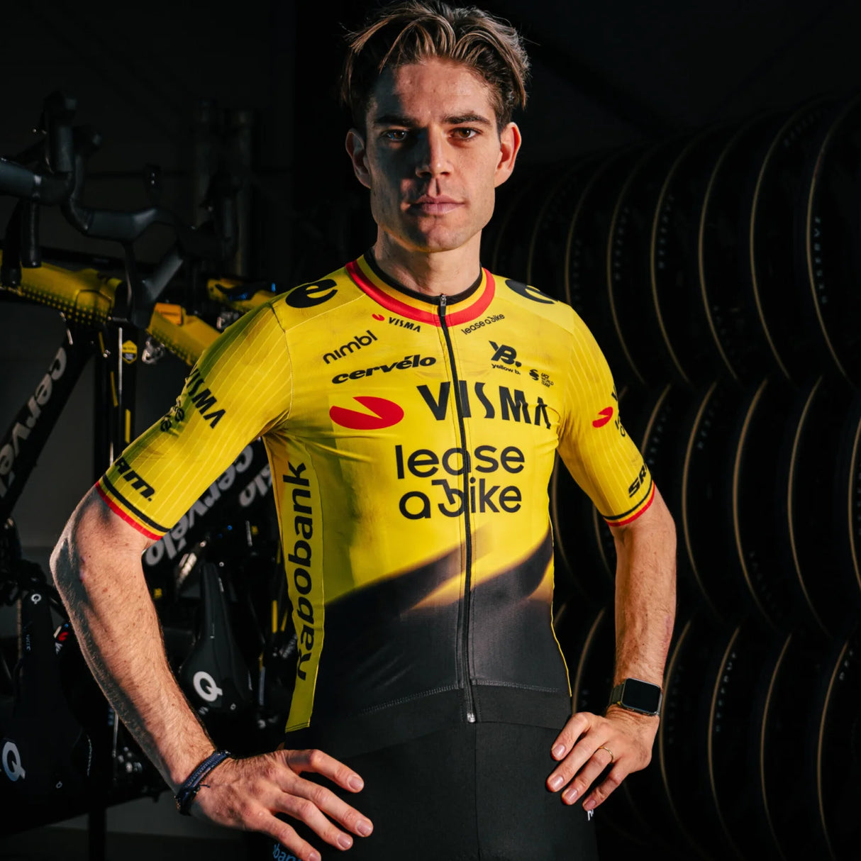 Jersey kids Team Visma Lease a bike 2026 - Wout Van Aert Yellow B.