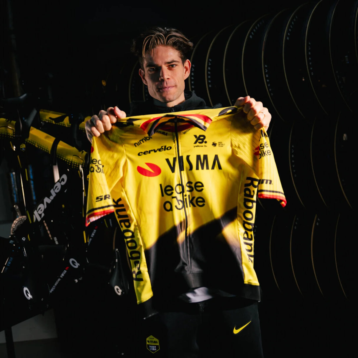 Jersey kids Team Visma Lease a bike 2026 - Wout Van Aert Yellow B.
