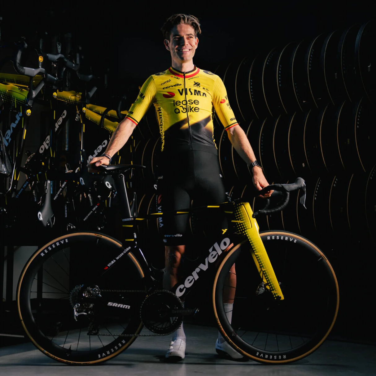 Jersey kids Team Visma Lease a bike 2026 - Wout Van Aert Yellow B.
