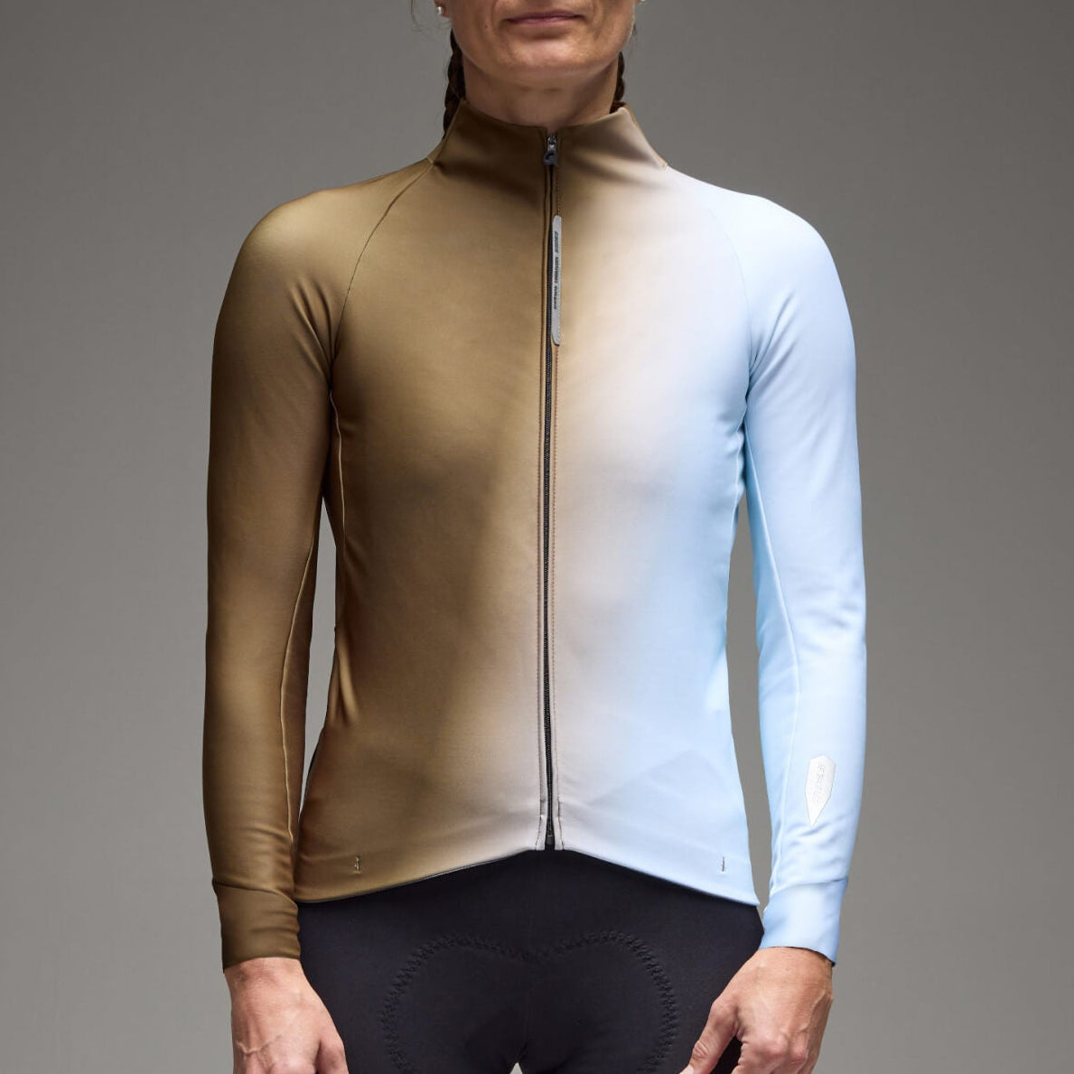 Maillot mujer manga larga Q36.5 Gregarius Hybrid Big Fade - Verde