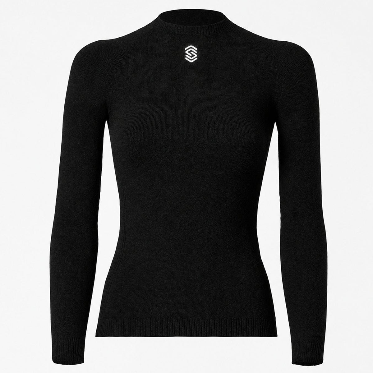 Silverskin Core Warm Rundhals Langarm-Unterhemd - Schwarz