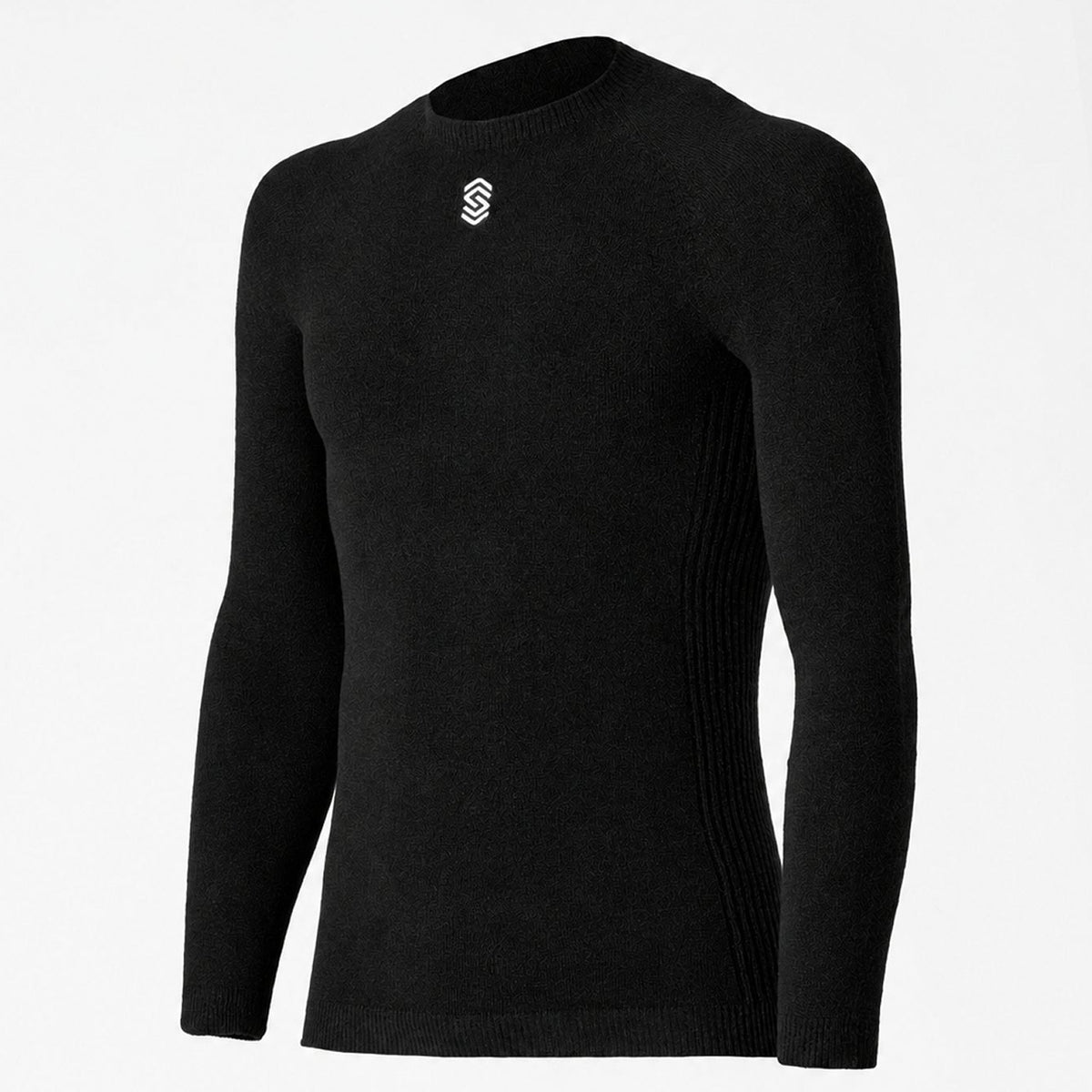 Silverskin Core Warm Rundhals Langarm-Unterhemd - Schwarz