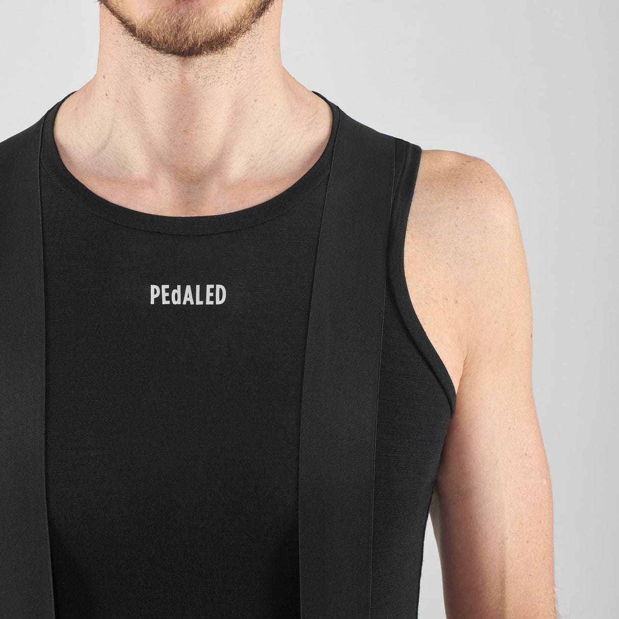 Ärmelloses Unterhemd Pedaled Element Merino - Schwarz