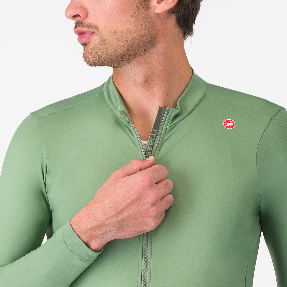 Maglia maniche lunghe Castelli Espresso Thermal - Verde chiaro Castelli