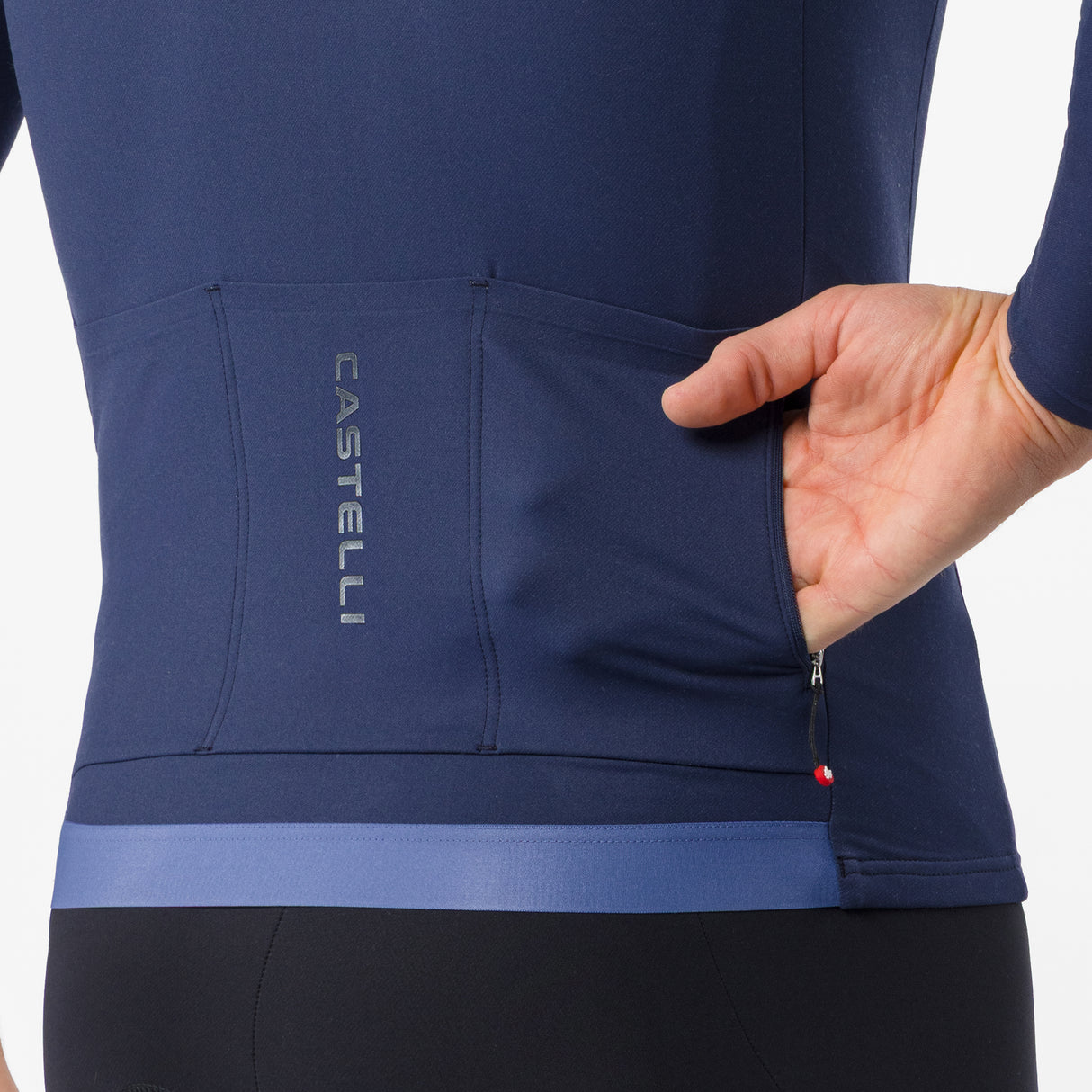 Maillot mangas largas Castelli Thermowoven - Azul