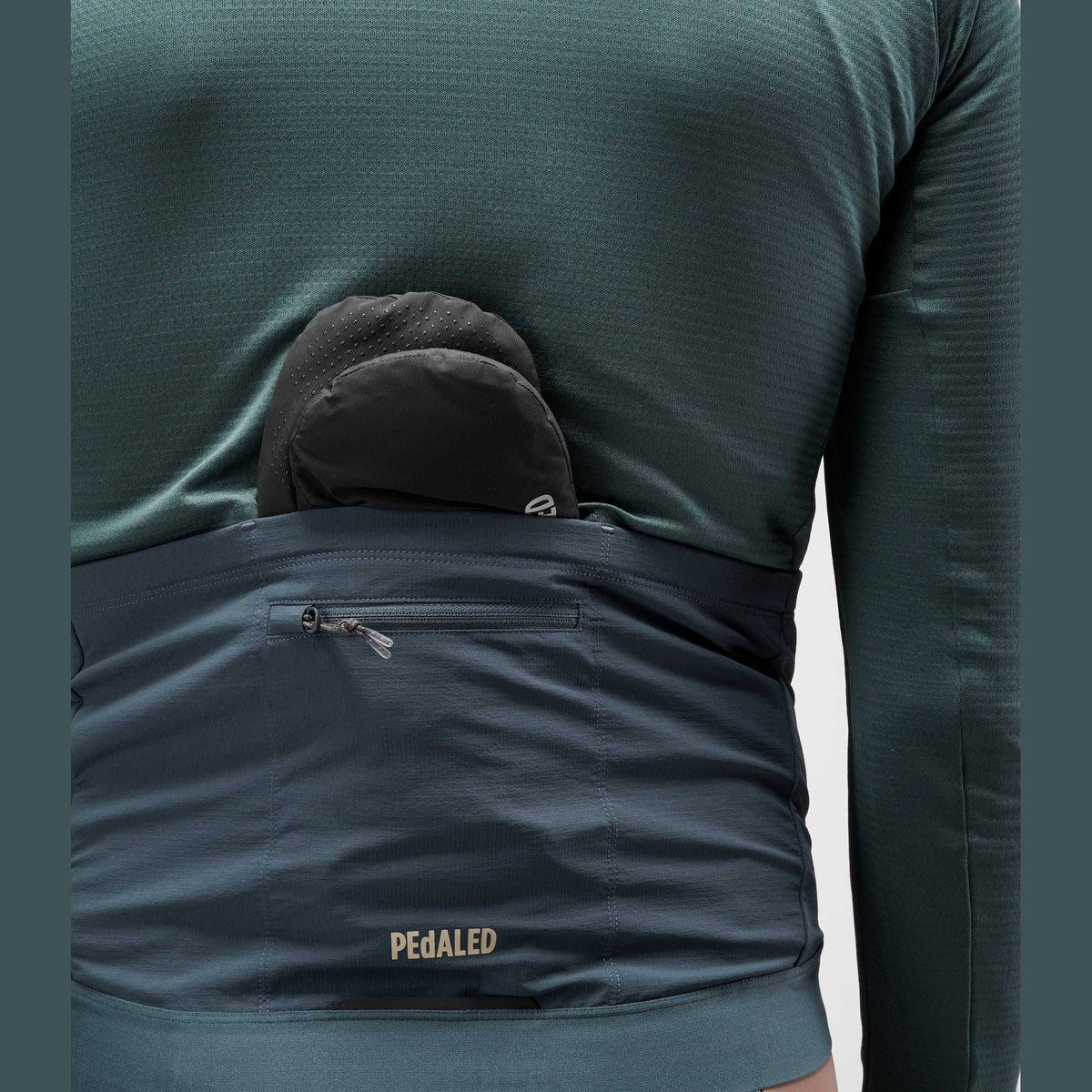Maglia maniche lunghe Pedaled Odyssey Windblock Merino - Verde petrolio PEdALED