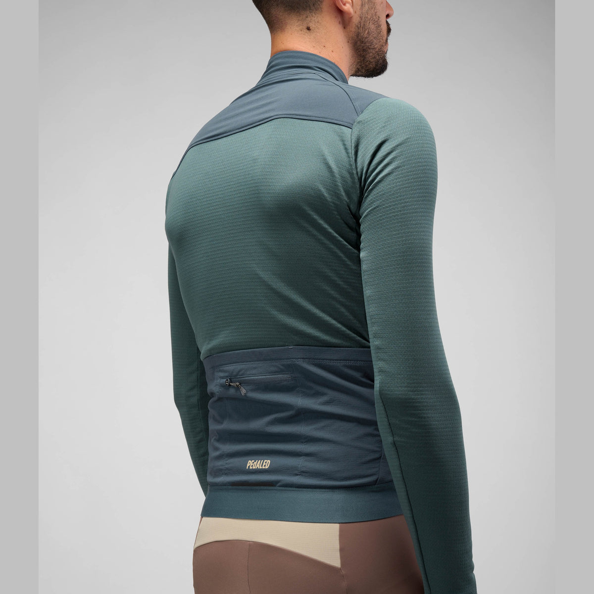Maglia maniche lunghe Pedaled Odyssey Windblock Merino - Verde petrolio PEdALED