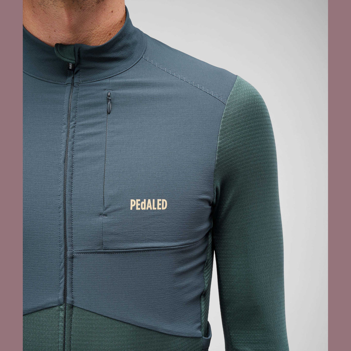 Maglia maniche lunghe Pedaled Odyssey Windblock Merino - Verde petrolio PEdALED