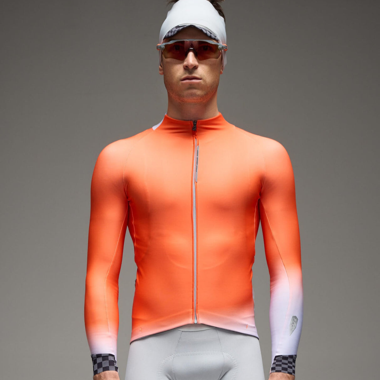 Maglia maniche lunghe Q36.5 Gregarius Hybrid Collar Fade - Orange Q36.5