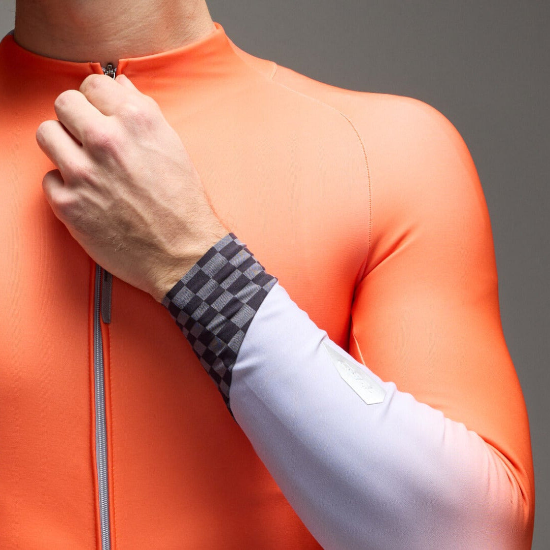 Maglia maniche lunghe Q36.5 Gregarius Hybrid Collar Fade - Orange Q36.5