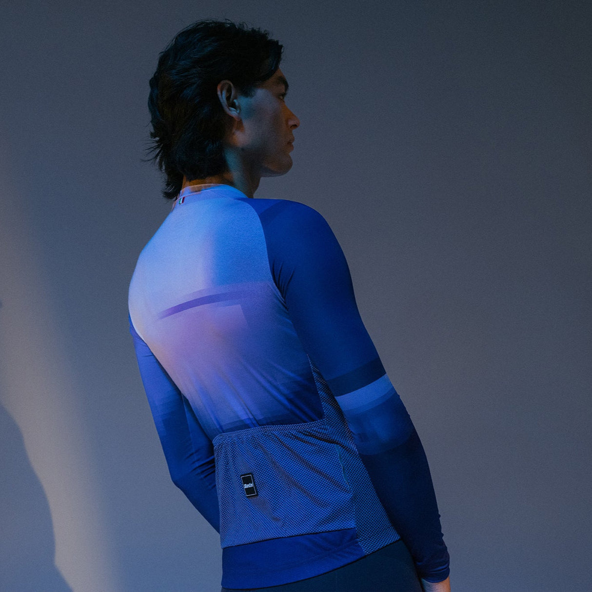 Maglia maniche lunghe Santini Luce - Rosa blu - N