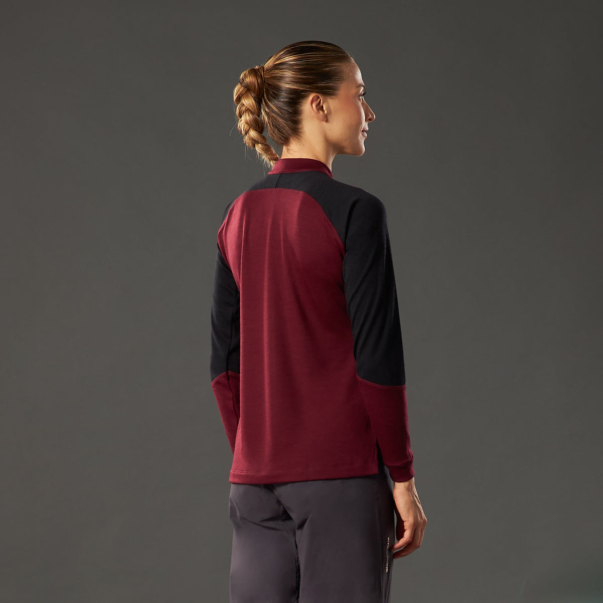 Maglia maniche lunghe donna La Passione Leaf Midweight - Bordeaux La Passione