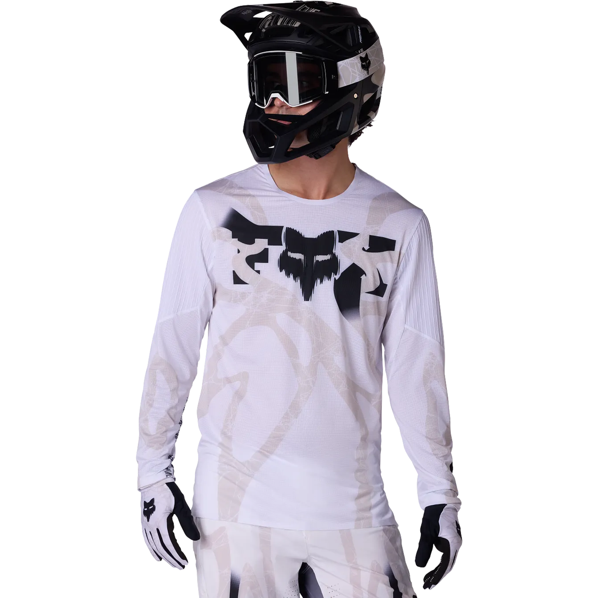 Maglia maniche lunghe mtb Fox Flexair Diffuse - Bianco Fox