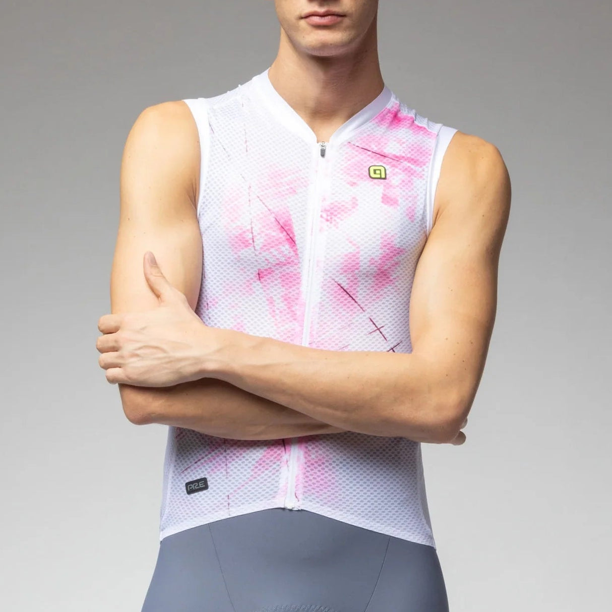 Maglia senza maniche Ale PR-E Mirror - Bianco rosa Ale